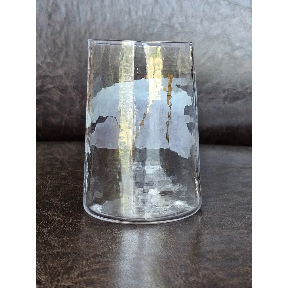 Anthropologie Abstract Watercolor Monogram Initial K Glass Tumbler Juice Cup 4.5